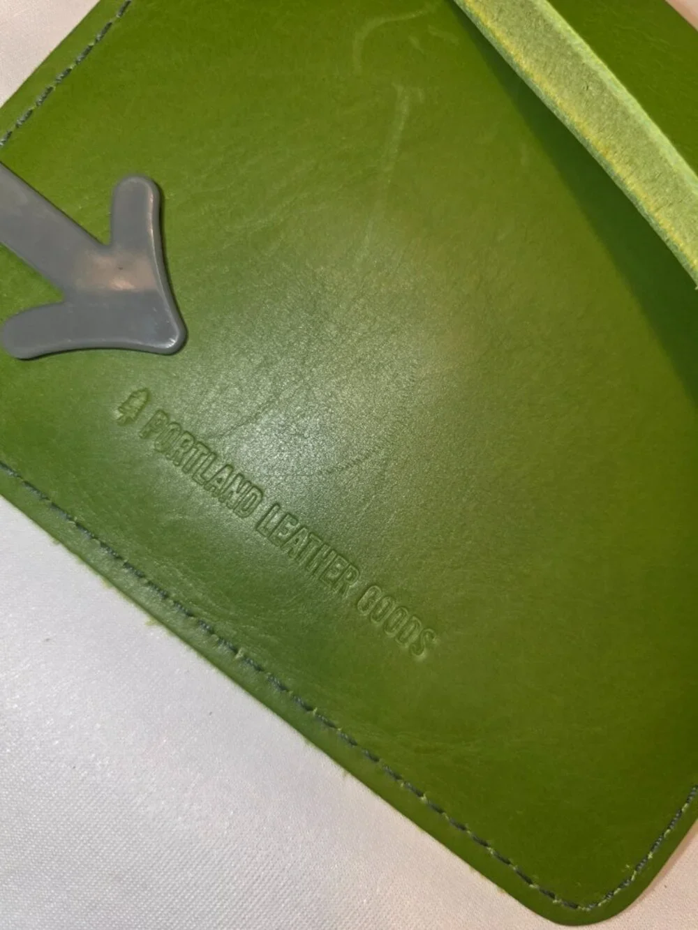 Portland Leather Goods Passport Wristlet Green Apple
